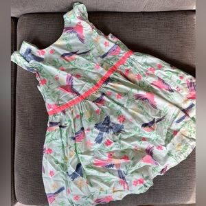 Blue and Pink Bird Patterned Sundress 3T